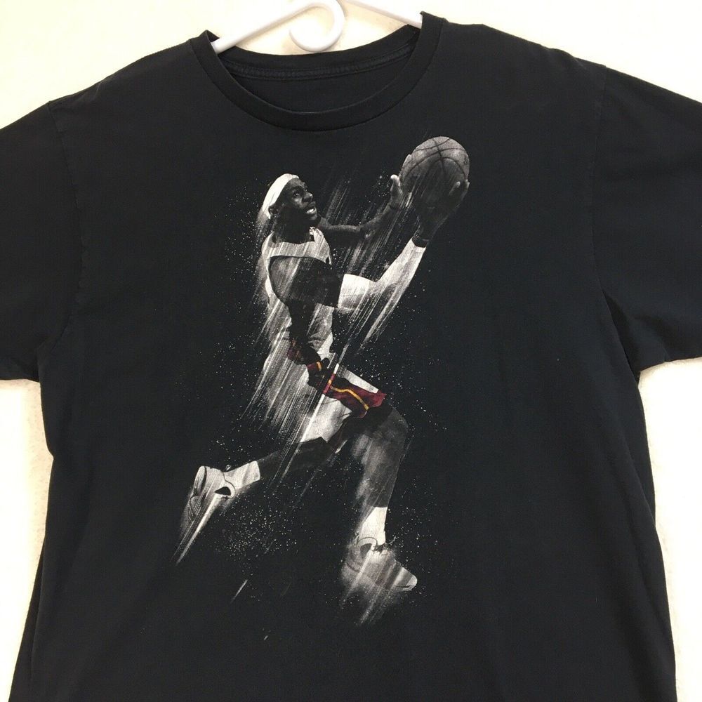 LeBron James #6 Adidas T Shirt Mens Size L Basketball Graphic Black Go To Tee